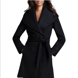 Wool wrap coat with belt